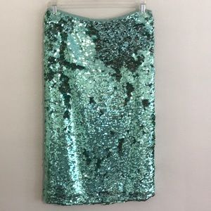 Topshop Sequin Pencil Skirt - US 6